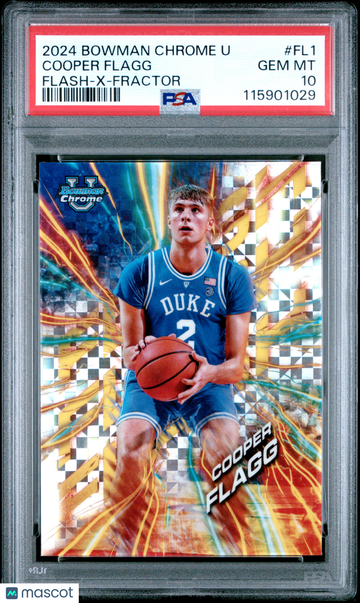 2024 Bowman Chrome University Flash Cooper Flagg #FL1 X Fractor PSA 10