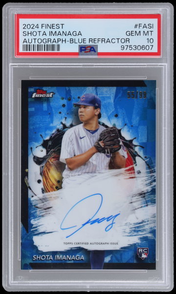 2024 Finest Shota Imanaga Finest Autograph Blue Refractor PSA 10