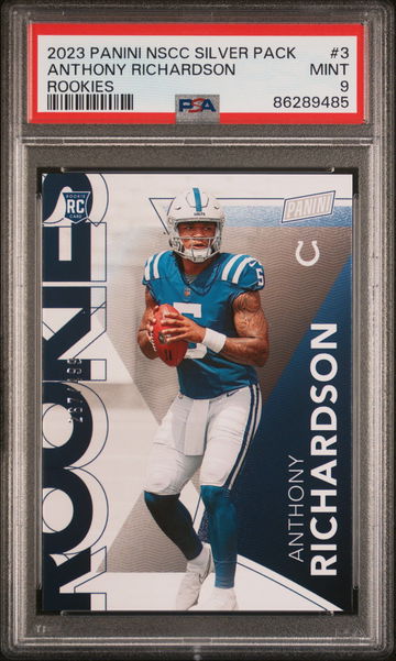 2023 PANINI NATIONAL SILVER PACKS ANTHONY RICHARDSON #/499 ROOKIE RC #3 PSA 9