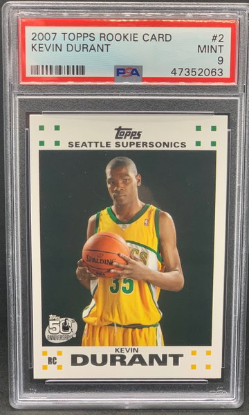 Kevin Durant 2007 Topps #2 Rookie PSA 9