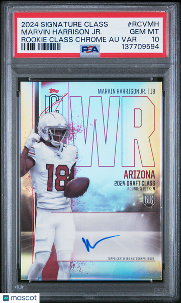 2024 Topps Signature Class Rookie Class Chrome Autograph Variation Marvin Harrison JR. #RCVMH PSA 10