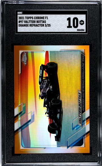 2021 Topps Chrome #97 Valtteri Bottas Orange Refractor /25 SGC 10