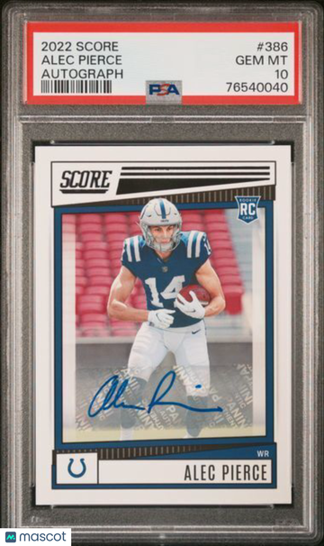 2022 Panini Score Alec Pierce #386 Autograph PSA 10