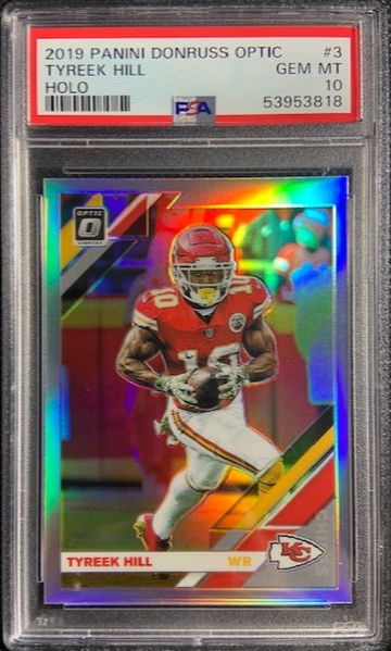 2019 Panini Donruss Optic Holo Prizm #3 TYREEK HILL PSA 10 Gem Mint KC Chiefs