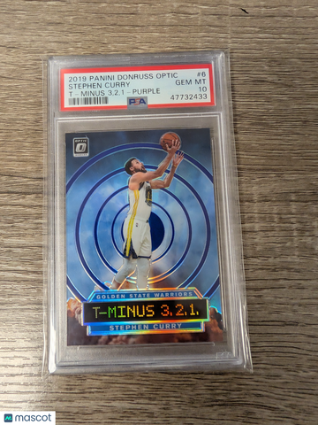 2019 Panini Donruss Optic T-Minus 3,2,1 Stephen Curry #6 Purple PSA 10