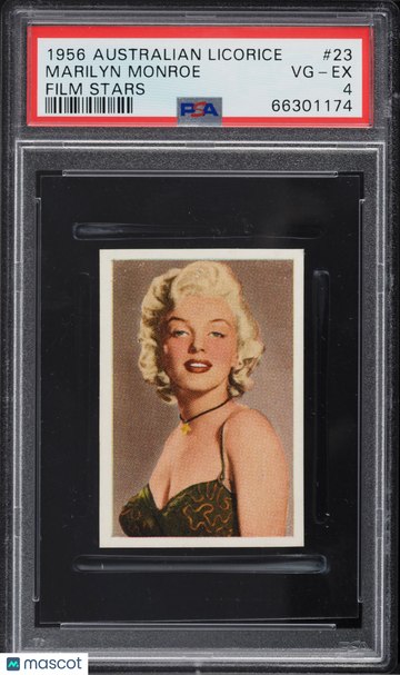 1956 AUSTRALIAN LICORICE MARILYN MONROE #23 POP 1. NONE HIGHER! PSA 4