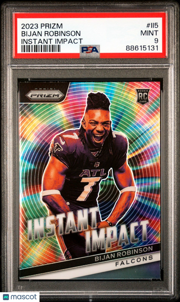 Graded 2023 Panini Prizm Impact Bijan Robinson RC #11-5 PSA 9 Atlanta Falcons Football Card