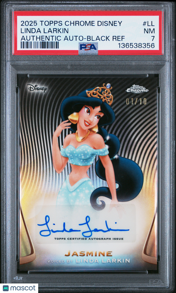 2025 Topps Chrome Disney Disney Chrome 2025 Authentic Autographs Linda Larkin #LL PSA 7