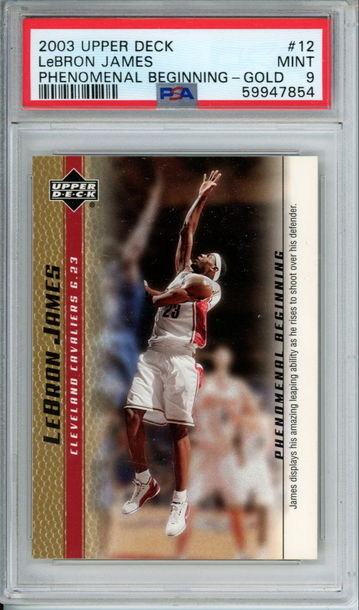 LEBRON JAMES 2003 Upper Deck Phenomenal Beginning GOLD #12 PSA 9 ROOKIE RC Cavs
