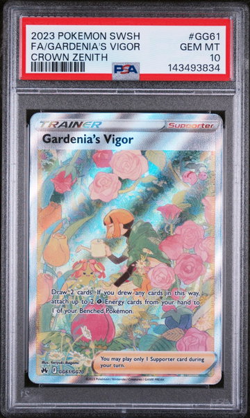 2023 Pokemon Sword and Shield Crown Zenith Galarian Gallery Gardenia's Vigor #GG61 PSA 10