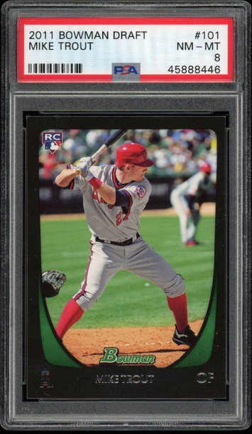 2011 Bowman Draft Mike Trout PSA 8