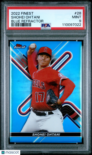 2022 Topps Finest Shohei Ohtani #28 Blue Refractor PSA 9