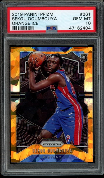 2019 Panini Prizm Orange Ice #261 Sekou Doumbouya PSA 10 Gem Mint 