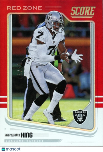 Marquette King 2018 Score Base Set Red Zone Oakland Raiders