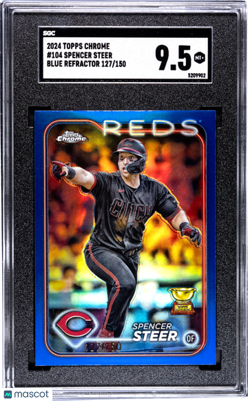 2024 Topps Chrome Spencer Steer #104 Blue Refractor SGC 9.5