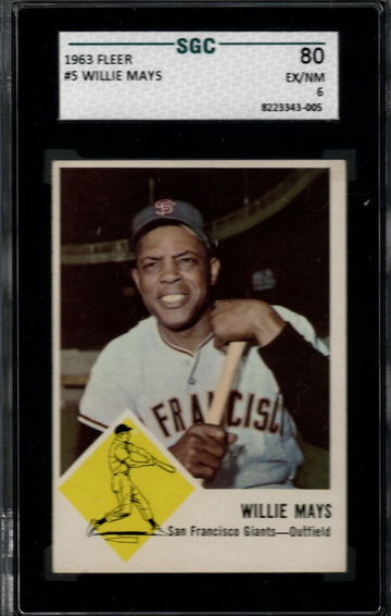 1963 Fleer #5 Willie Mays SGC 80 EX/NM 6