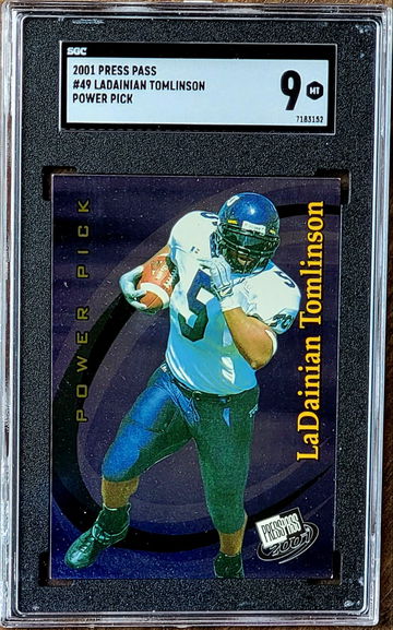 2001 SP LADAINIAN TOMLINSON Press Pass Power Pick SGC 9 POP 1 Rookie RC #49 