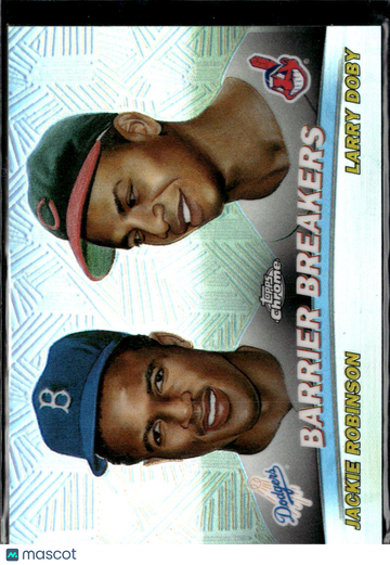 2001 Topps Chrome Barrier Breakers TC20 Refractor Larry Doby Jackie Robinson Baseball Trading Card