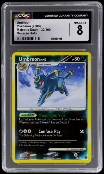 2008 Pokemon Diamond And Pearl Majestic Dawn Umbreon Reverse Holo CGC 8