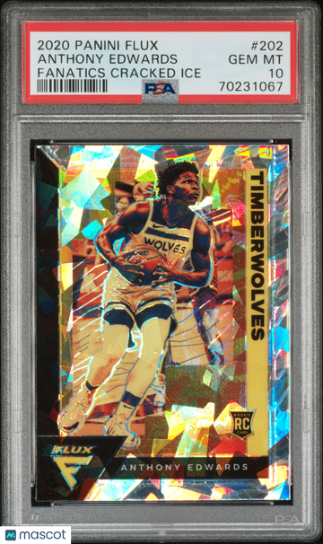 2020 Panini Flux Anthony Edwards #202 Fanatics Cracked Ice PSA 10