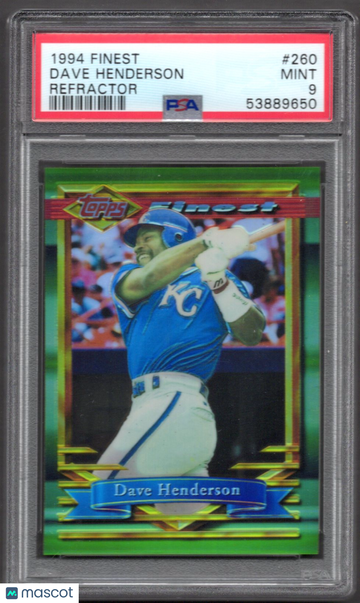 1994 Finest Dave Henderson #260 Refractor PSA 9