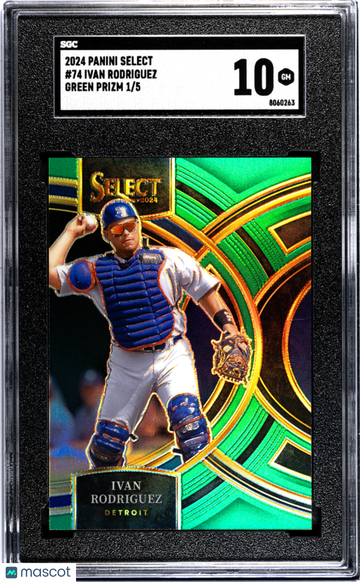 2024 Panini Select Ivan Rodriguez #74 Green Prizm SGC 10