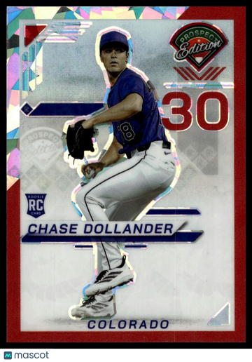 2025 Panini Prospect Edition Chase Dollander #68 Holo Prospect Ticket - Red Ice