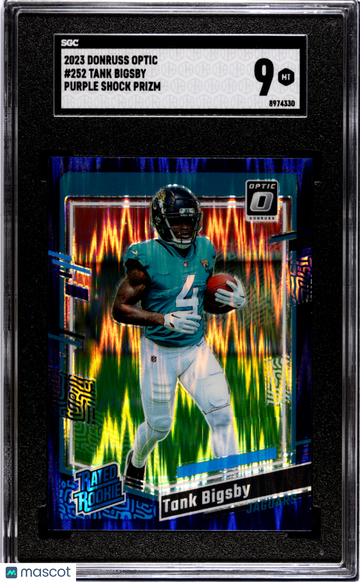 2023 Donruss Optic Tank Bigsby #252 Purple Shock Prizm Parallel/Variety Rookie Base Set SGC 9