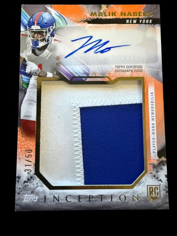 2024 Topps Inception | Rookie Malik Nabers | Jumbo Relic Auto | 31/50