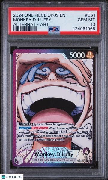 2024 One Piece Op09-Emperors In The New World Monkey D. Luffy Alternate Art PSA 10 #061