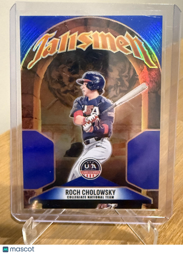2026 Panini Stars & Stripes Prizm USA Baseball Roch Cholowsky #14 Talisman Prizms Blue SN