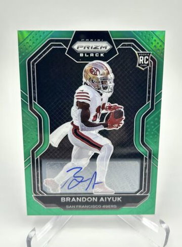 2020 Panini Chronicles BRANDON AIYUK Prizm Black Green Auto RC /49 SSP Rookie