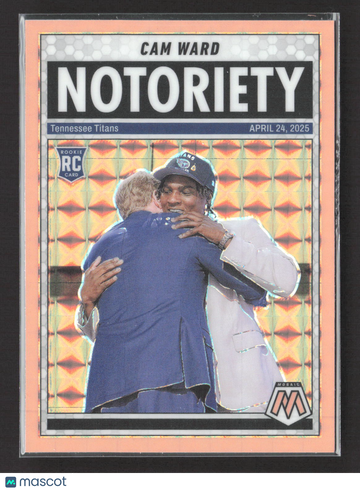 2025 Panini Mosaic Football Notoriety Cam Ward #17 Pink RC