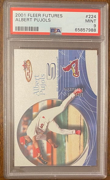 Albert Pujols - 2001 Fleer Futures Rookie #224  /2499  -  PSA 9
