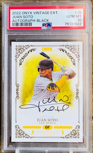 Juan Soto Onyx Vintage Black Ink /5 PSA 10 POP 1 Auto