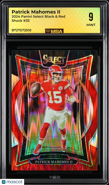 2024 Panini Select Patrick Mahomes II #33 Black & Red Shock MBA 9