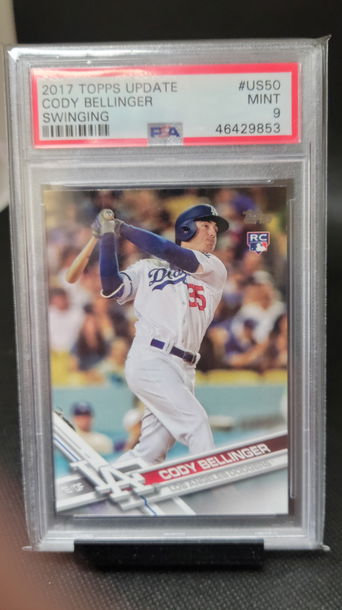 2017 Topps Update Cody Bellinger Swinging PSA 9