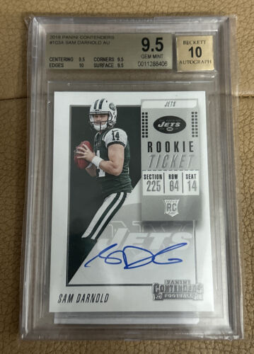 2018 Panini Contenders Sam Darnold Rookie Ticket Auto True Gem + RC  BGS 9.5/10