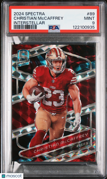 2024 Panini Spectra Christian McCaffrey #89 Interstellar /60 Parallel/Variety PSA 9