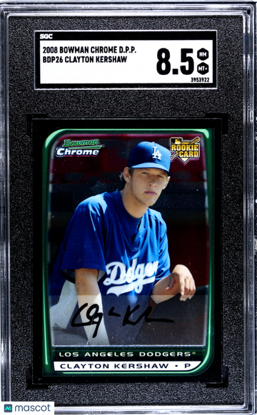 2008 Bowman Chrome Draft Picks & Prospects Clayton Kershaw #BDP26 SGC 8.5