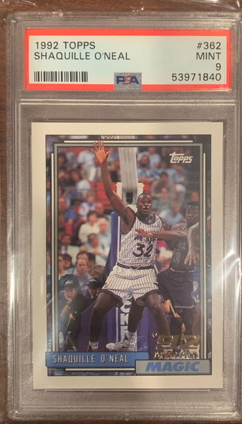 92 Topps Shaquille O’Neal Rookie PSA 9 HOF