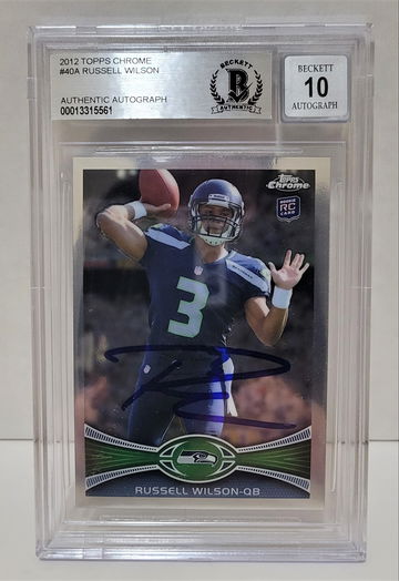 2012 Topps Chrome Russell Wilson RC #40 - BGS BAS AUTO 10 Rookie