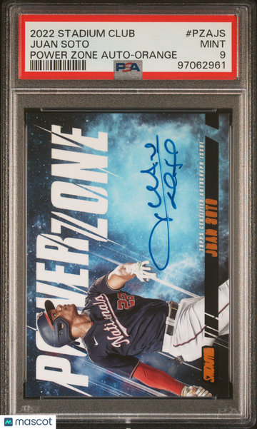2022 Topps Stadium Club Power Zone Autographs Juan Soto #PZAJS Orange PSA 9