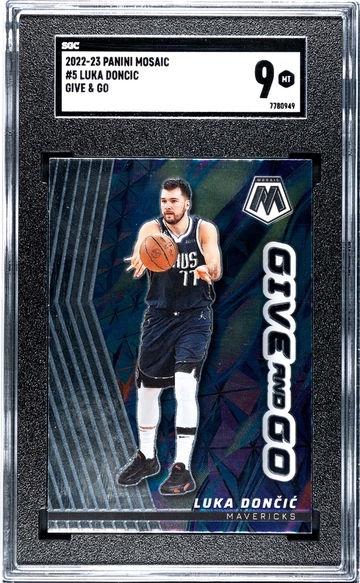 2022-23 Panini Mosaic #5 Luka Doncic Give & Go SGC 9