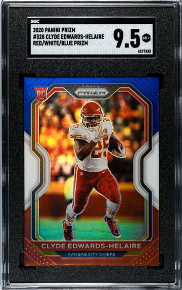 2020 Panini Prizm #328 Clyde Edwards Helaire Red/White/Blue Prizm SGC 9.5 
