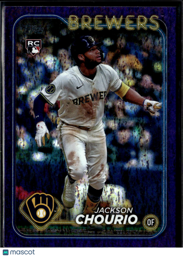 Jackson Chourio 2024 Topps Update Series Purple Foil Milwaukee Brewers
