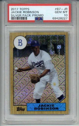 2017 TOPPS SILVER PACK PROMO #87-JR JACKIE ROBINSON CARD DODGERS PSA 10 LOW POP