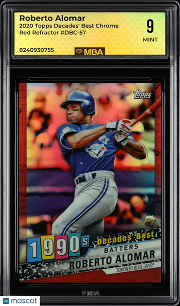 2020 Topps Decades' Best Chrome Roberto Alomar #DBC-57 Red Refractor /10 MBA 9