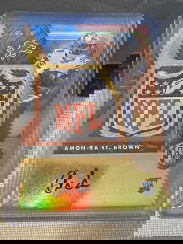 2021 Panini Gold Standard Amon-Ra St. Brown NFL Shield Logo 1/1 Auto
