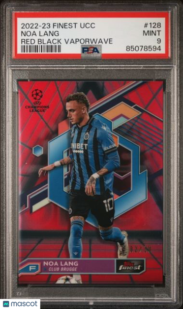 2022-23 Topps Finest UEFA Club Competitions Noa Lang #128 Red Black Vaporwave /10 PSA 9